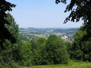 Looking towards the Jeseník townsite from the hills surrounding it.